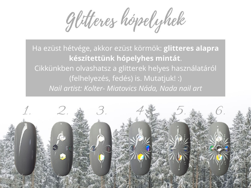 Glitteres hópelyhek